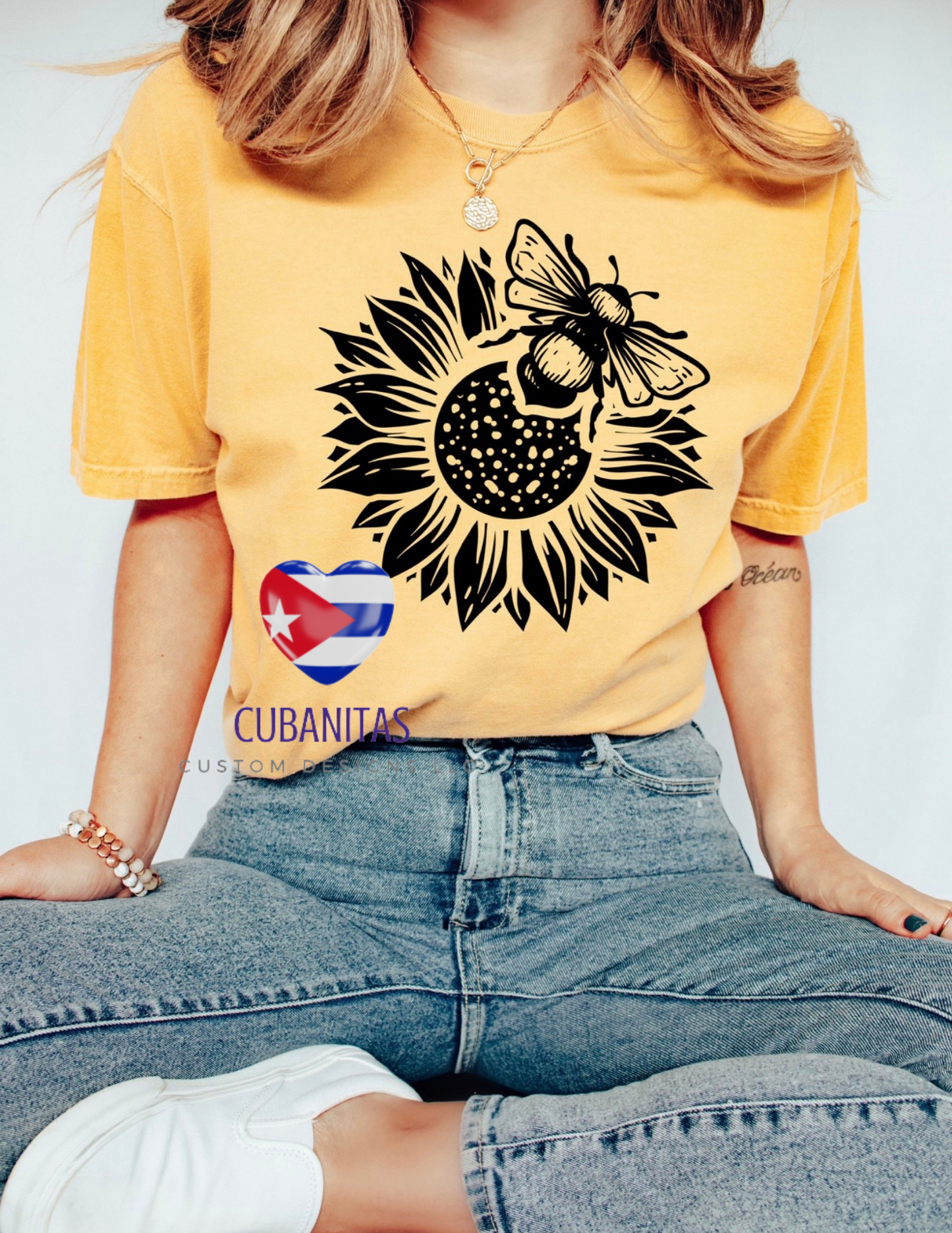 Sunflower with bee