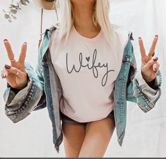 wifey metallic gunmetal shirt
