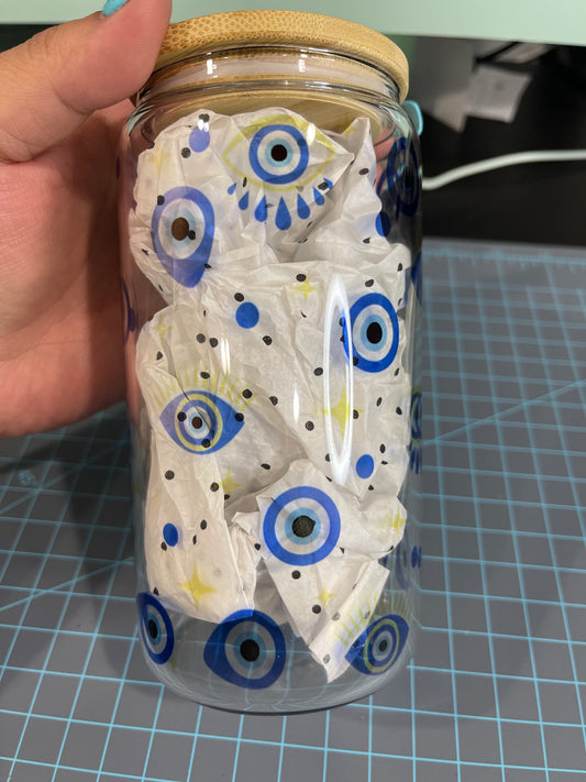 Evil eye beer can libbey cup