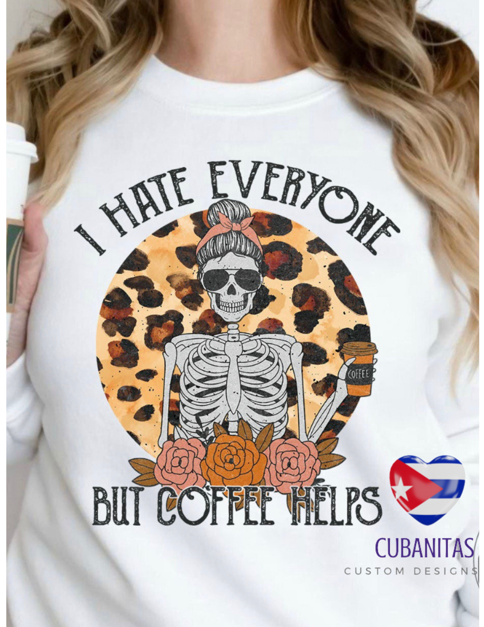 i hate everyone but coffee hhelps- shirt